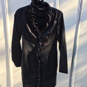 White House Black Market floral / rosette coat